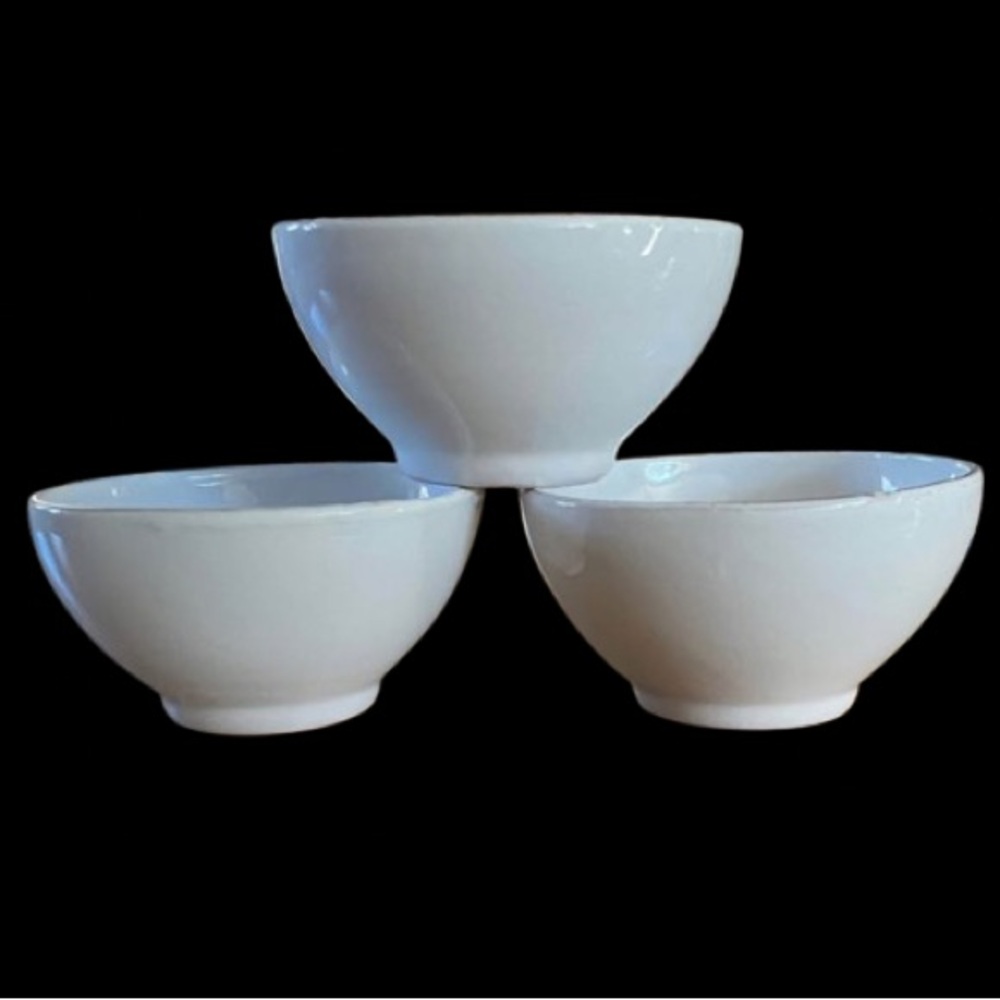 Lot of 3 Vietri Cucina Fresca Cereal Soup Bowl Off White Made in Italy 5.75”